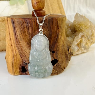 平安/吉祥/靜心-《冰糯種飄花觀音項鍊》6