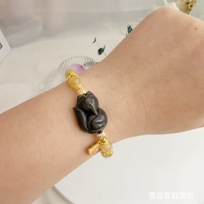 防小人/穩定磁場/旺運勢-《彩虹黑曜狐狸鈦晶手鍊》6