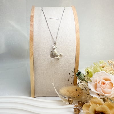 頂級白水晶/雙尖靈擺-《激光料圓珠獨角獸項鍊》1