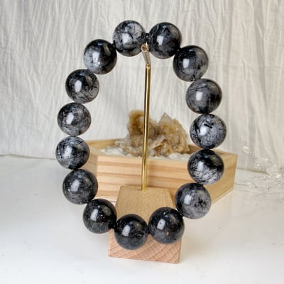 擋煞避邪/防小人-《13.5mm老礦黑髮晶手鍊》5