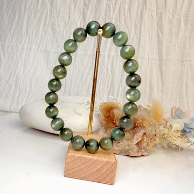 穩定/洞察/事業-《8.5mm特級貓眼綠磷灰石手鍊》5