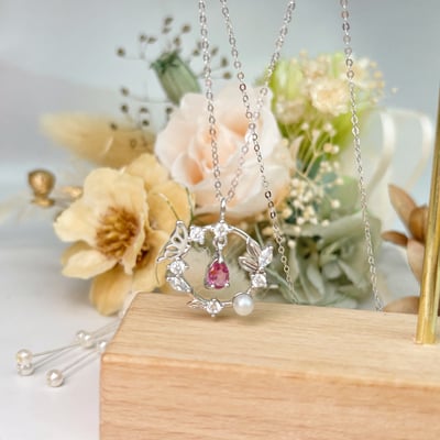 貴人/運勢/珠寶收藏《蝴蝶粉碧璽項鍊》5