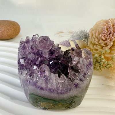 聚財聚氣/淨化磁場-《開口笑原礦紫晶鎮擺件》3