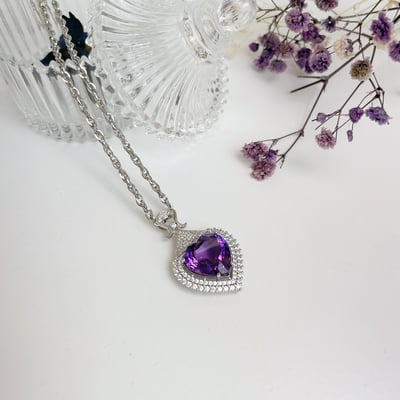 愛心全美紫水晶項鍊6