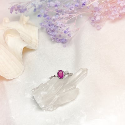 簡約花邊紅寶戒指2