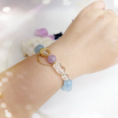 福氣/正能量-《福氣白水晶小豬·海藍寶手鍊》7