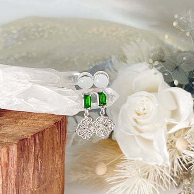 鉻透輝石夾式耳環4