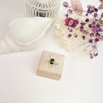 綠透輝石鑽金圈戒指2