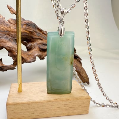 平安納福-《冰飄花油青竹子玉珮項鍊》4