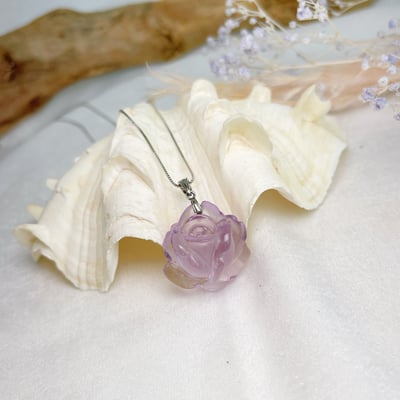 紫晶玫瑰花項鍊1