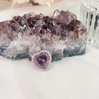 單鑽圈愛心紫水晶項鍊5