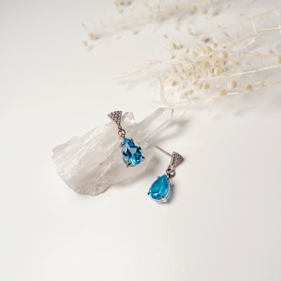 瑞士藍拓帕石耳環3