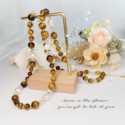 好財運好氣色-《珍珠虎眼石珠鍊項鍊》4