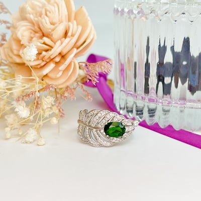 綠透輝石葉子戒指6