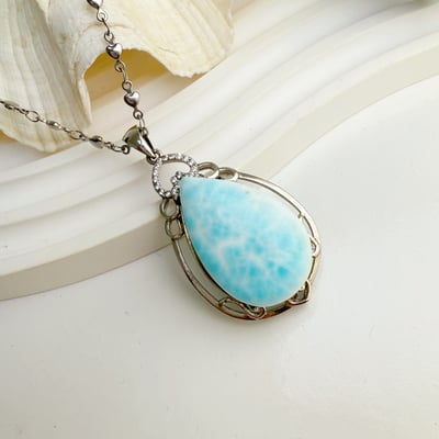 海洋精靈/摒除雜念-《水滴型拉利瑪項鍊》4