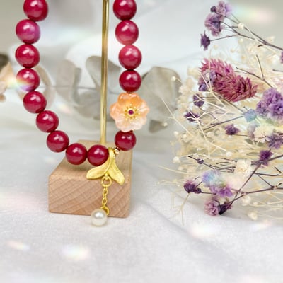 高純度硃砂/避邪平安-《設計款有錢花紫硃砂手鍊》3