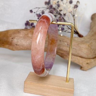 原礦紫水晶瑪瑙鐲A34