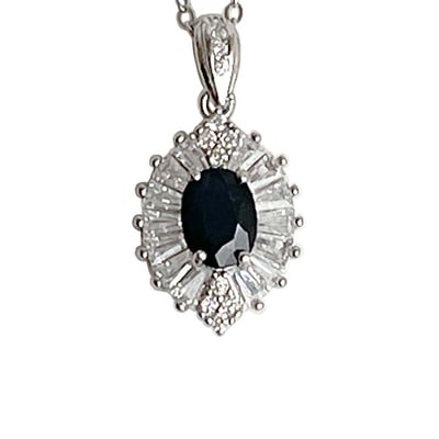 無燒/高貴/藍寶石-《閃鑽藍寶石項鍊》1