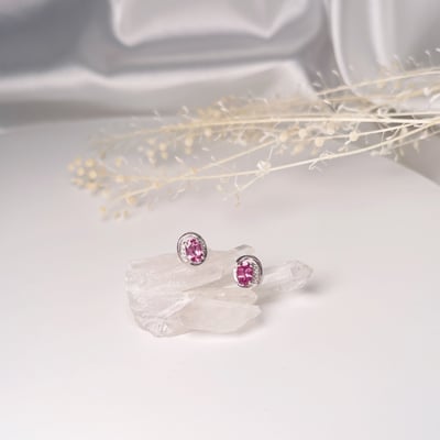 粉石榴耳環5