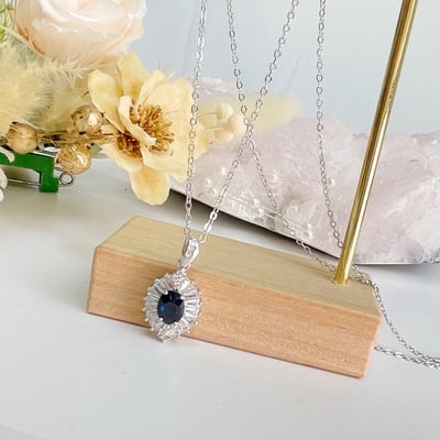 無燒/高貴/藍寶石-《閃鑽藍寶石項鍊》4