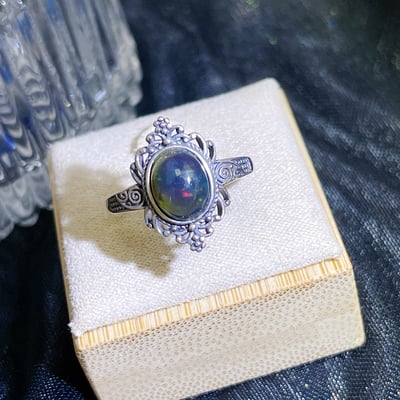 經典黑歐泊戒指5