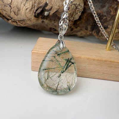 事業/招財-《原礦綠髮晶項鍊》3