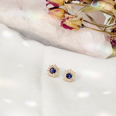 菫青石鑽花耳環3