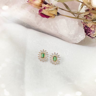 水鑽花沙佛萊耳環3