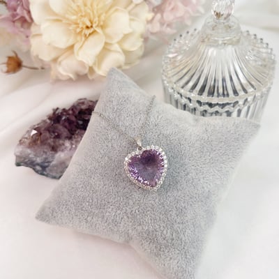 單鑽圈愛心紫水晶項鍊2