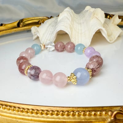 好運/正能量/好人緣-《骨幹草莓繽紛多彩水晶手鍊》3