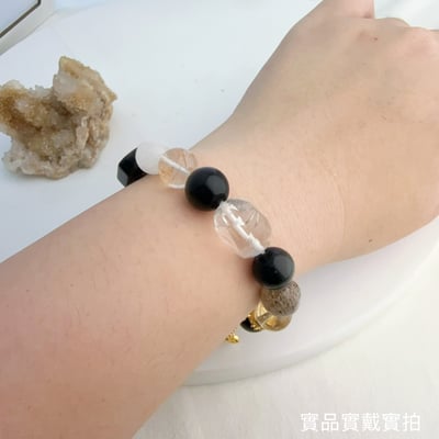 擋煞/招財-《黑金超水晶金鍊手鍊》6