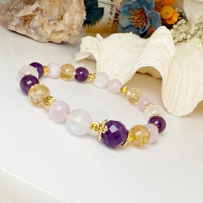 貴人/事業/健康-《紫晶月光黃晶手鍊》2