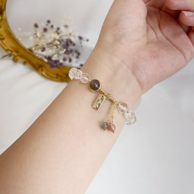 除穢/化煞/健康-《鑽石切割面白水晶手鍊》5