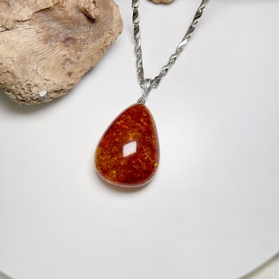 避邪擋煞/招財納福-《高清滿花黃金花珀琥珀項鍊》7