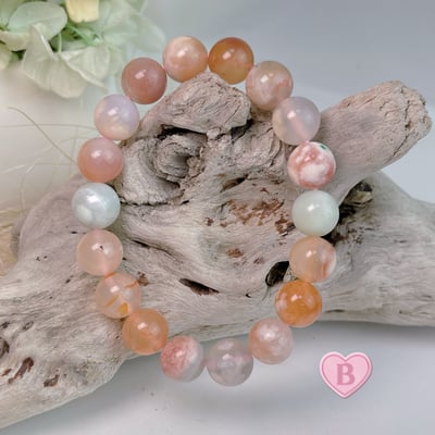 好氣色/磁場循環/招財-《11mm櫻花瑪瑙手鍊》4