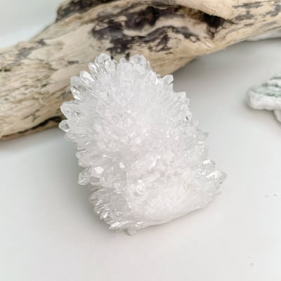 擋煞平安/改善磁場-《頂級旺花白水晶簇原礦擺件》82