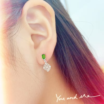 鉻透輝石夾式耳環5