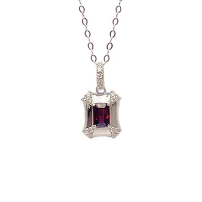 方型紅石榴項鍊1