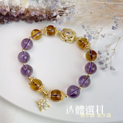 貴人財富-《閃耀光芒紫黃水晶手鍊》2