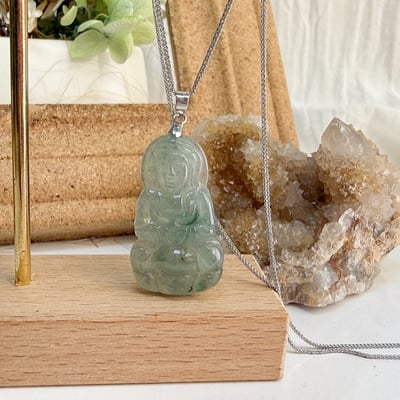 平安/吉祥/靜心-《冰種飄花觀音項鍊》3