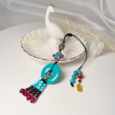 勝利/成功/平安-《天然藍松石平安扣吊飾》2