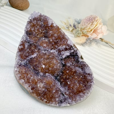 聚財聚氣/淨化磁場-《變種紅底紫晶原礦擺件》4