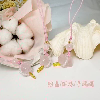 人緣/桃花/心輪-《粉晶貓咪吊飾》3