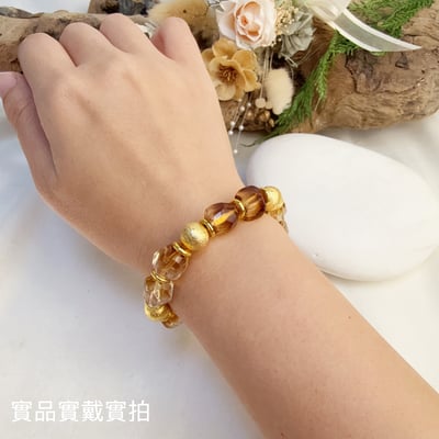 聚財聚氣/能量守護-《隨形漸層黃水晶手鍊》5