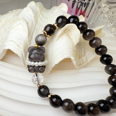 貴人/好運/平安-《銀曜珍珠熊手鍊》2