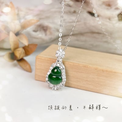 福氣平安/財富豐收《滿綠小葫蘆翡翠項鍊》4