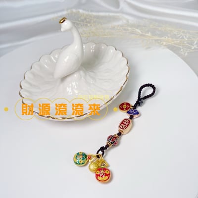 招財納福/闔家平安-《景泰藍注金吞金獸吊飾》3