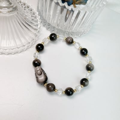 銀曜貔貅·白水晶手鍊3