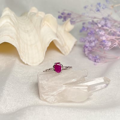 簡約花邊紅寶戒指3