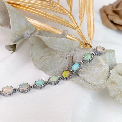 高火彩蛋白石排鍊1